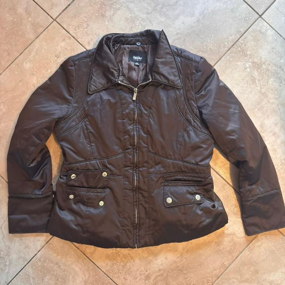 Mossimo Women’s Quilted Polyester Moto Jacket XL – Black Utility Style
